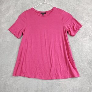 EILEEN FISHER Top Stretch Tencel‎ Short Sleeve Magenta Shirt XS  Awareness